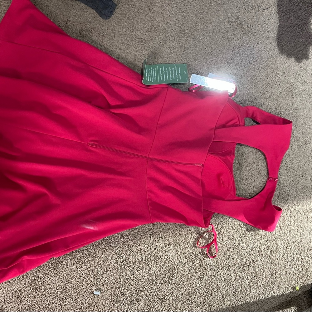 Bright pink mini dress
